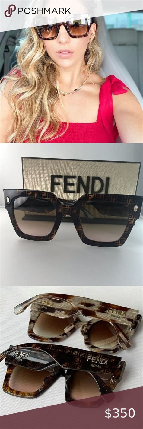 fendi ff0457|Fendi FF0457/G/S Sunglasses Brown Square oversized .